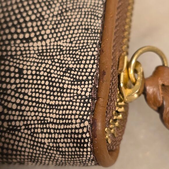 Fossil Reptile Print Leather Crossbody Wallet with chain Purse - Picture 7 of 10